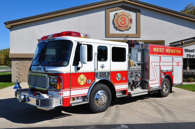 Pumper 122 in front of our Station 3 on Plank Road